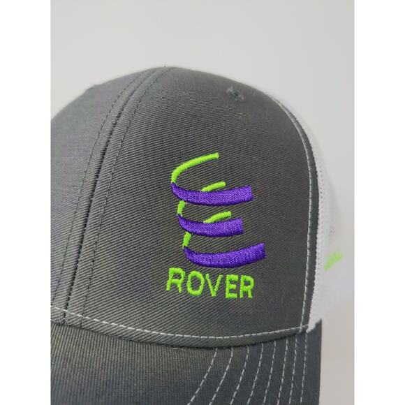 Richardson Mesh Back Snapback Hat Embroidered Rover Logo Gray White Dual 42" - Picture 3 of 11